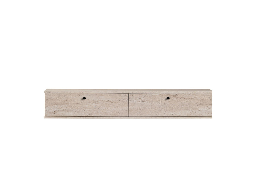 Drewniana szafka pod telewizor „Ligne 160” – 160 x 25 x 25 cm – trawertyn