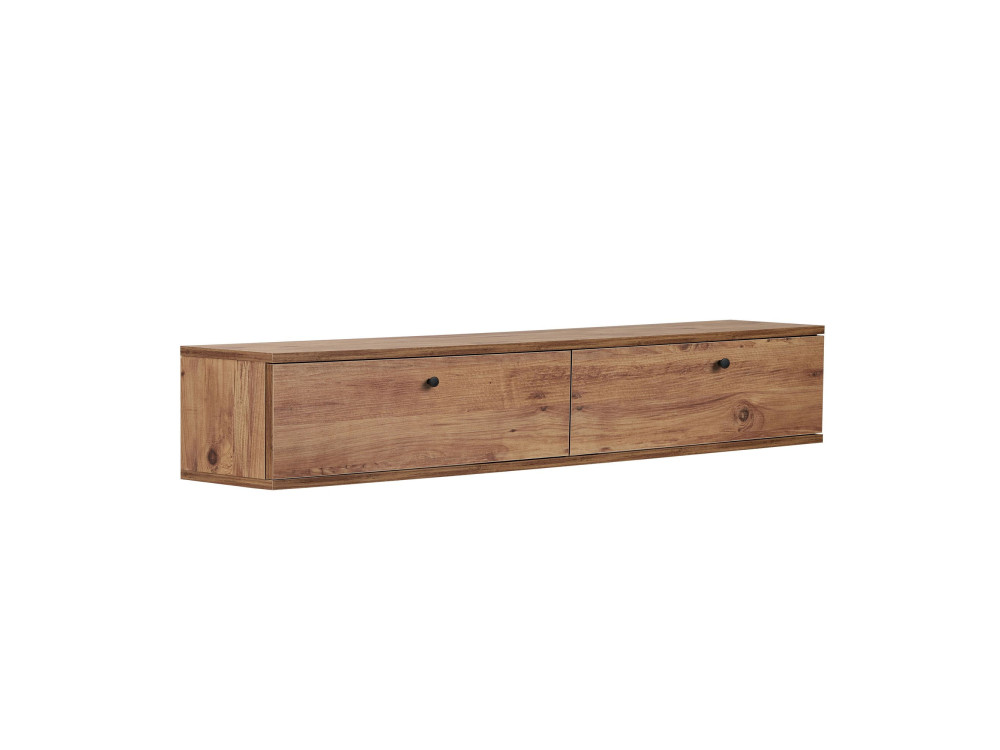 Drewniana szafka pod telewizor „Ligne 160” – 160 x 25 x 25 cm – beżowa