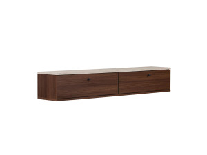 Drewniana szafka pod telewizor „Ligne 160” – 160 x 25 x 25 cm – brązowa
