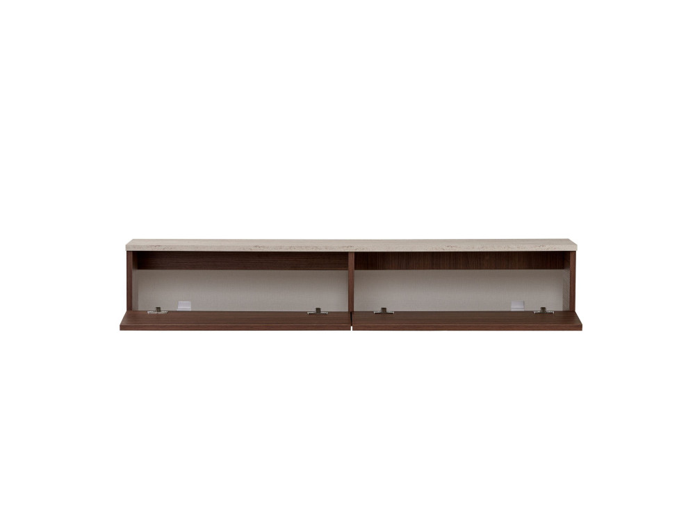 Drewniana szafka pod telewizor „Ligne 160” – 160 x 25 x 25 cm – brązowa