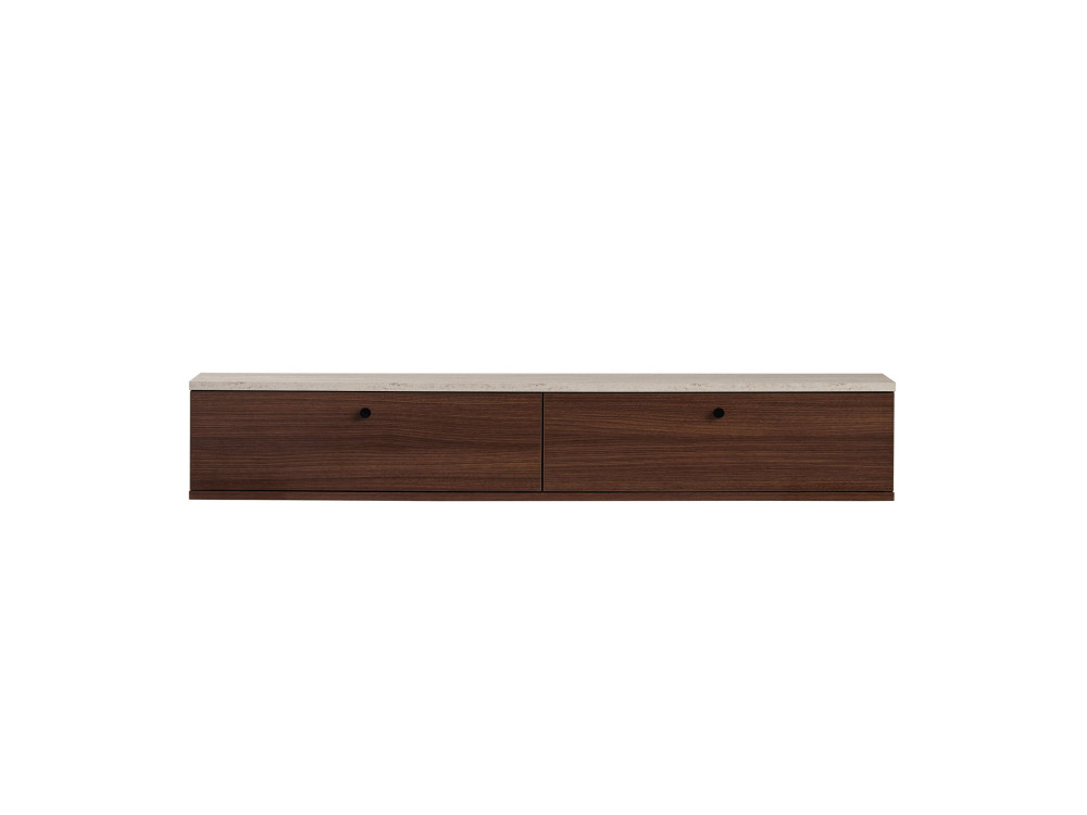 Drewniana szafka pod telewizor „Ligne 160” – 160 x 25 x 25 cm – brązowa