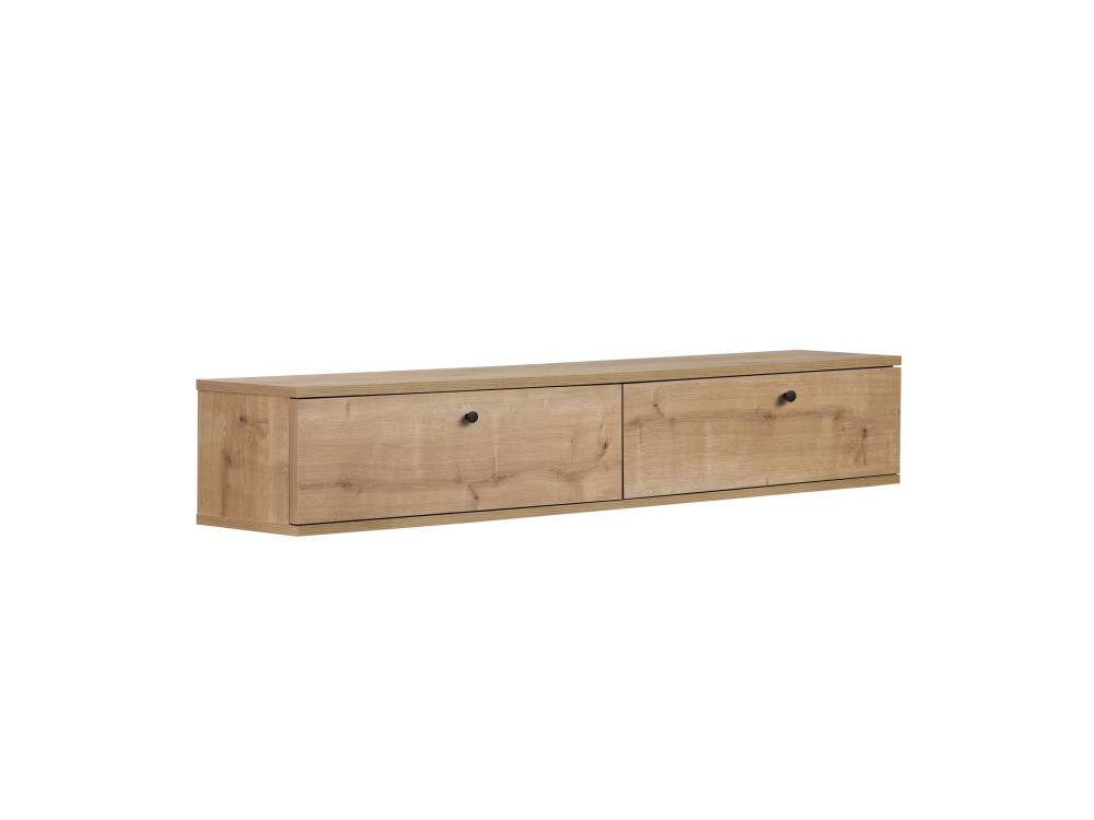Drewniana szafka pod telewizor „Ligne 160” – 160 x 25 x 25 cm – dąb