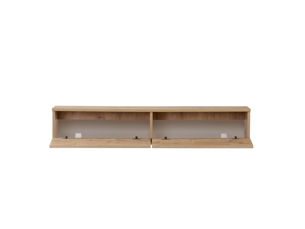 Drewniana szafka pod telewizor „Ligne 160” – 160 x 25 x 25 cm – dąb