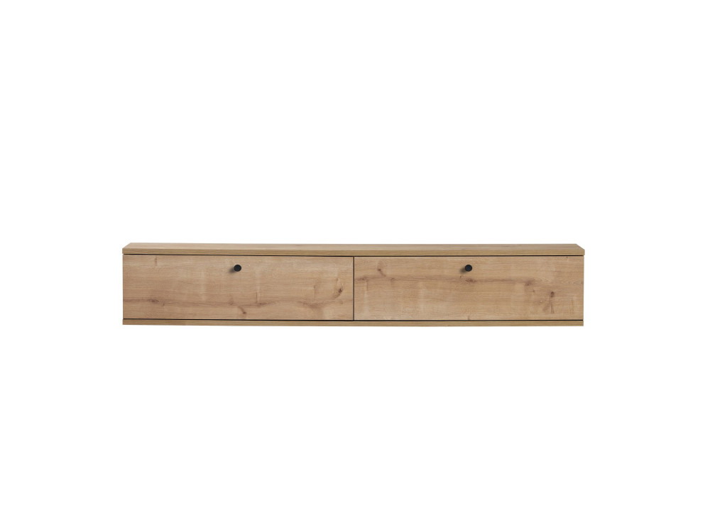 Drewniana szafka pod telewizor „Ligne 160” – 160 x 25 x 25 cm – dąb