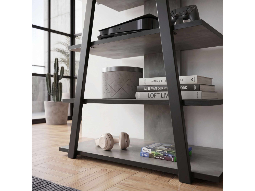 Drewniana szafka pod telewizor „LYNO” – 70 x 41 x 80 cm – szara