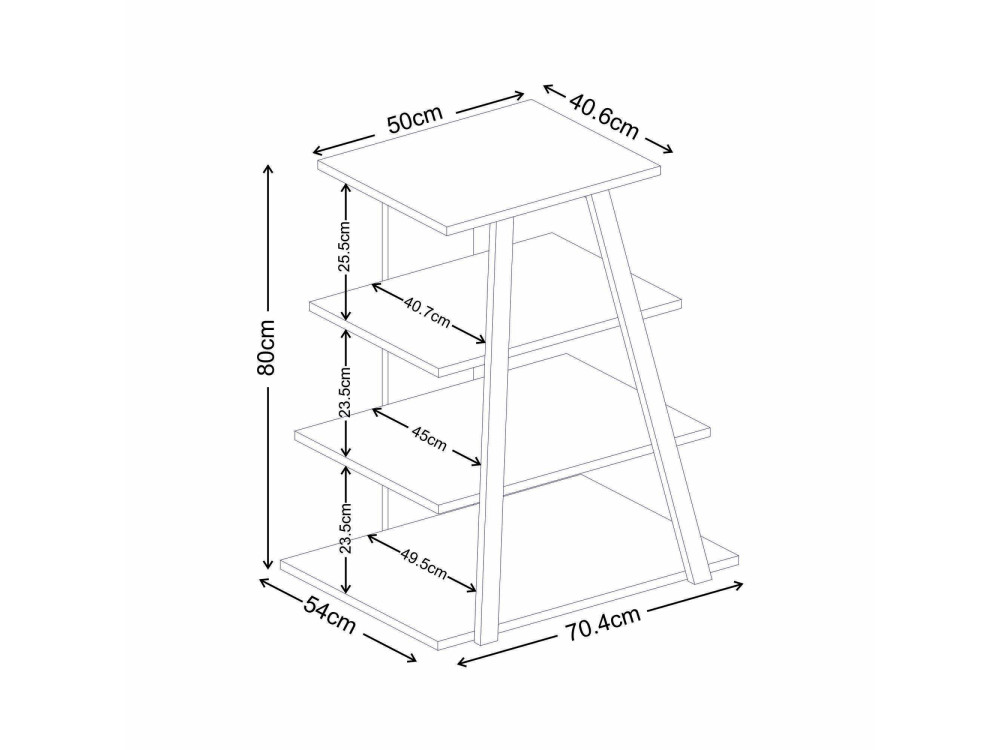 Drewniana szafka pod telewizor „LYNO” – 70 x 41 x 80 cm – beżowa