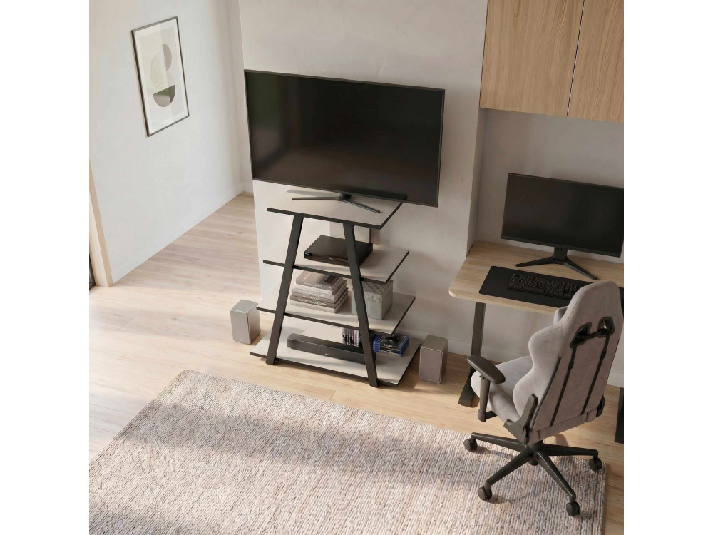 Drewniana szafka pod telewizor „LYNO” – 70 x 41 x 80 cm – szara