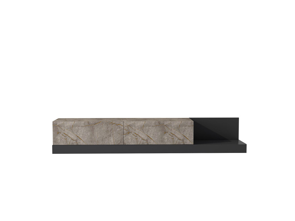 Drewniana szafka pod telewizor „Major” – 180 x 37 x 30 cm – antracyt