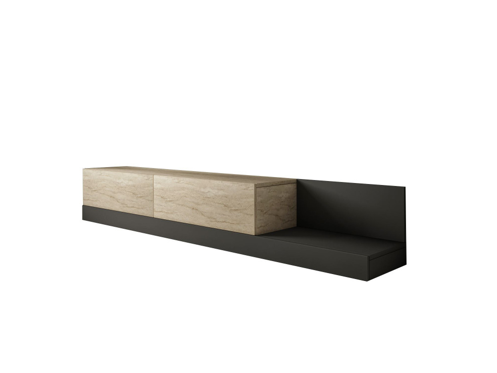 Drewniana szafka pod telewizor „Major” – 180 x 37 x 30 cm – beżowa