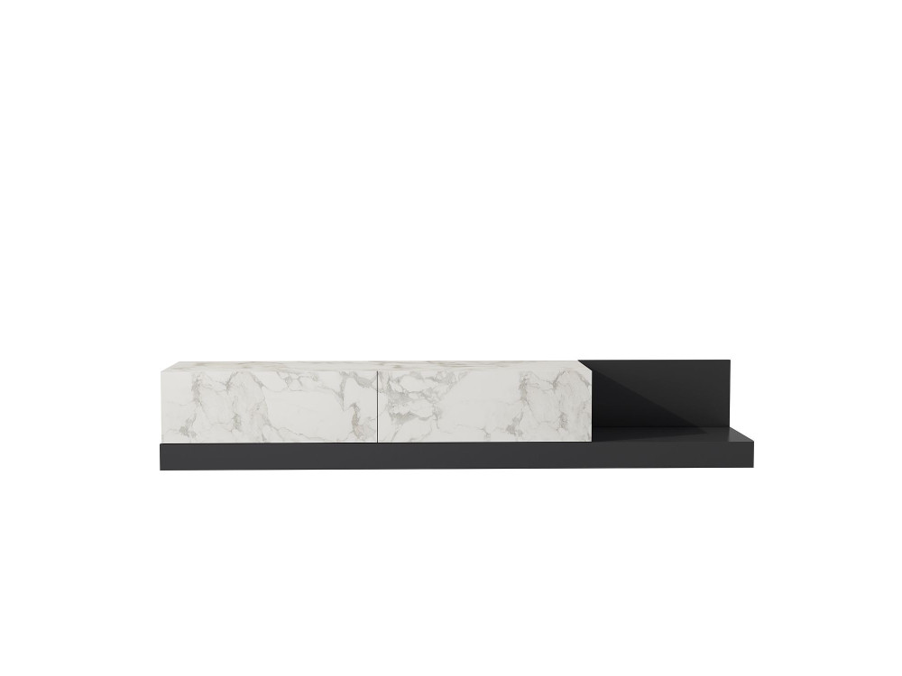 Drewniana szafka pod telewizor „Major” – 180 x 37 x 30 cm – szara