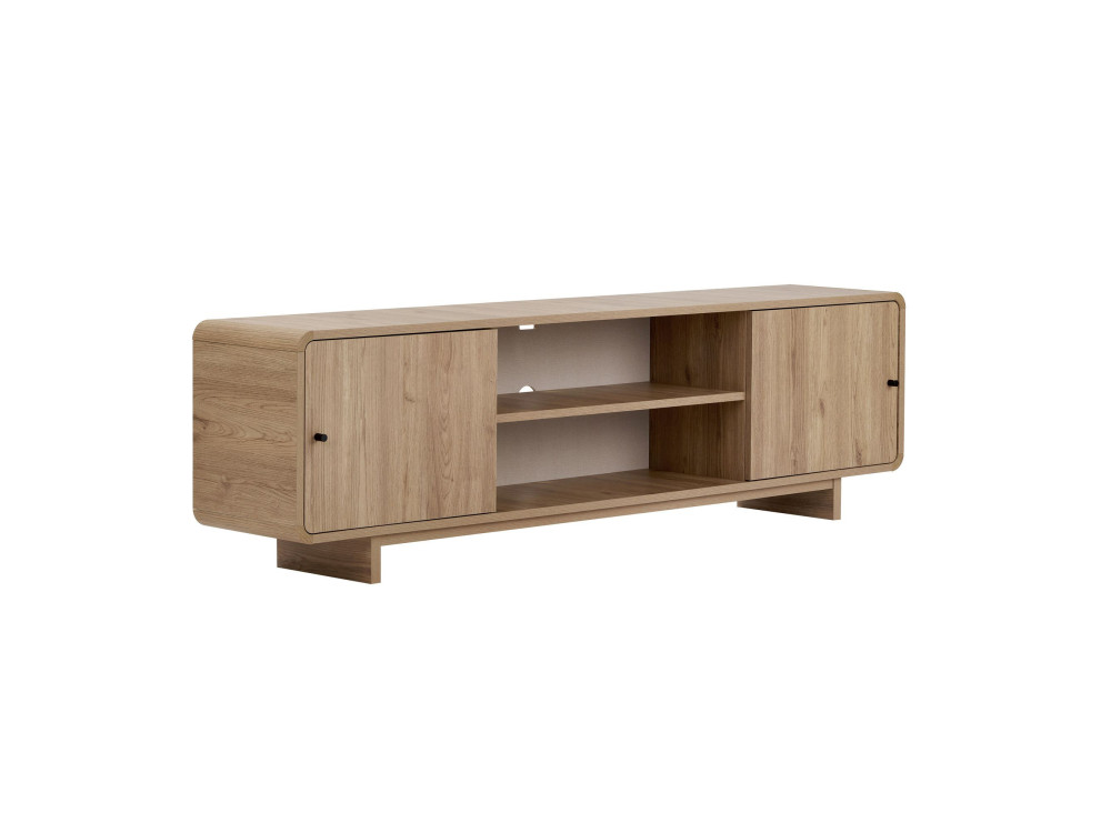 Drewniana szafka pod telewizor „Mirel” – 180 x 34 x 52 cm – dąb
