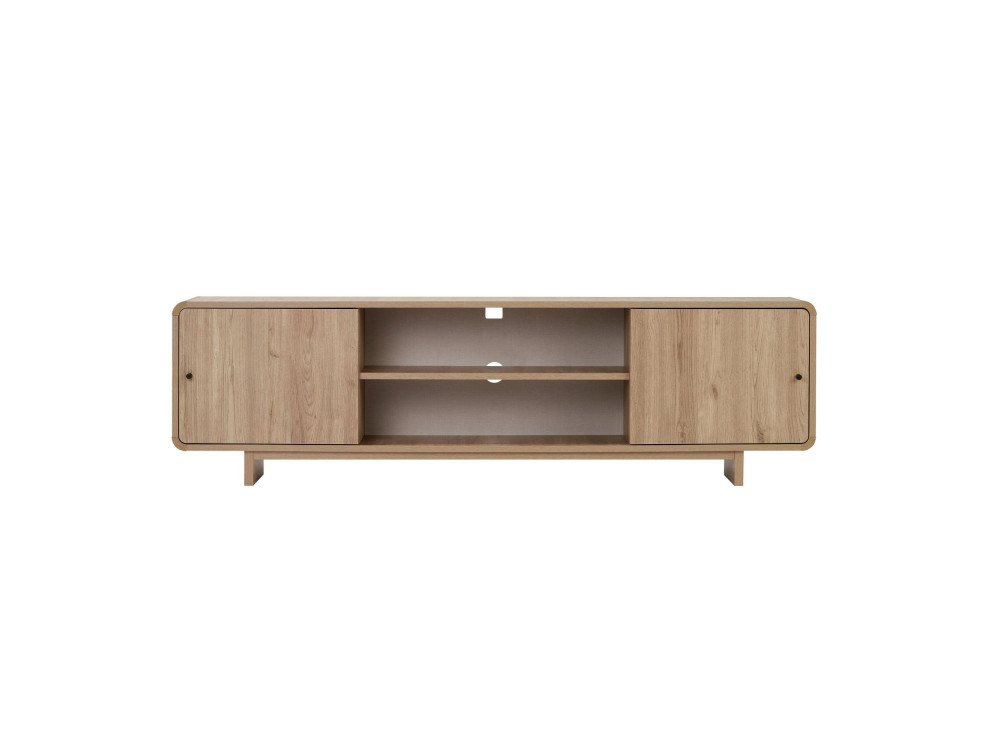 Drewniana szafka pod telewizor „Mirel” – 180 x 34 x 52 cm – dąb