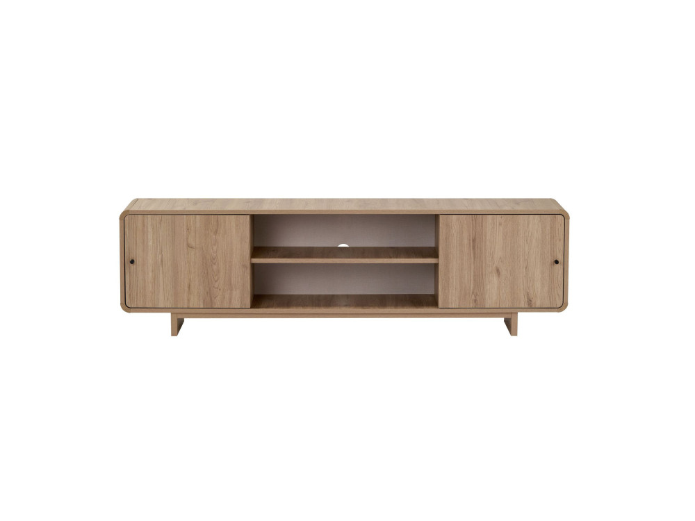 Drewniana szafka pod telewizor „Mirel” – 180 x 34 x 52 cm – dąb