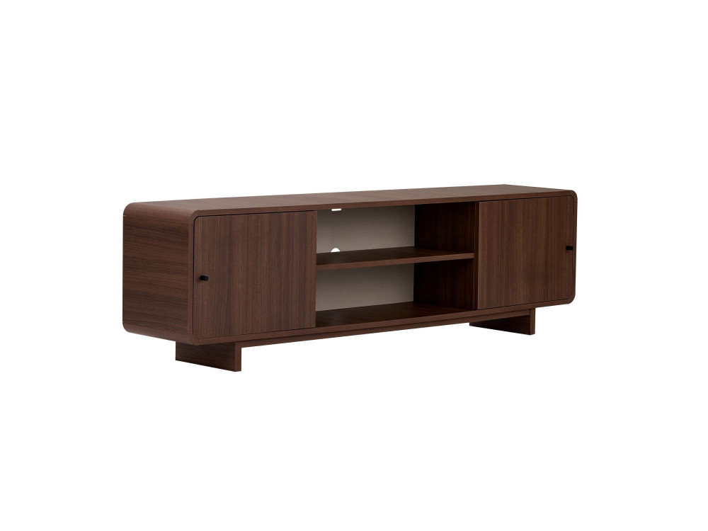 Drewniana szafka pod telewizor „Mirel” – 180 x 34 x 52 cm – brązowa