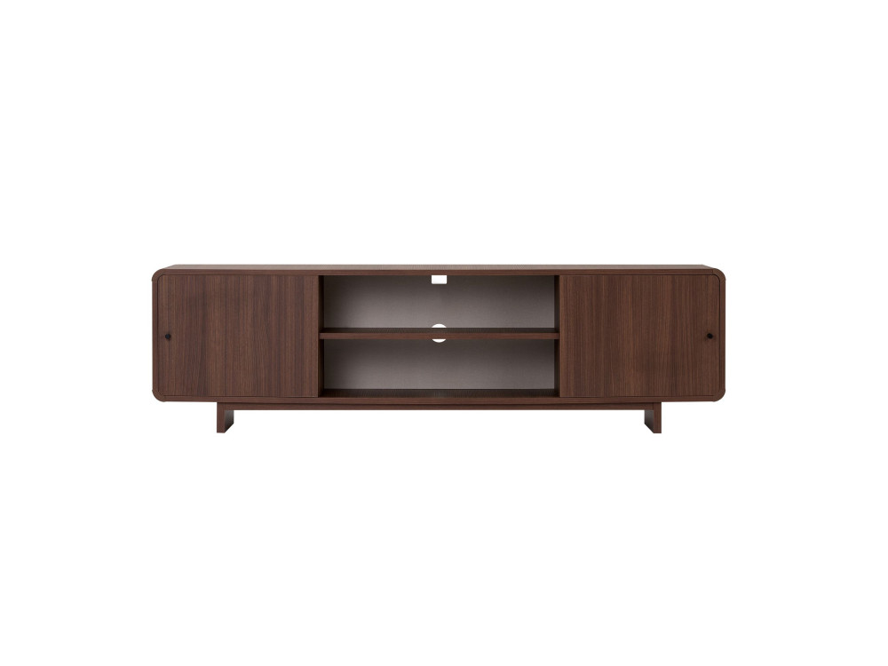 Drewniana szafka pod telewizor „Mirel” – 180 x 34 x 52 cm – brązowa