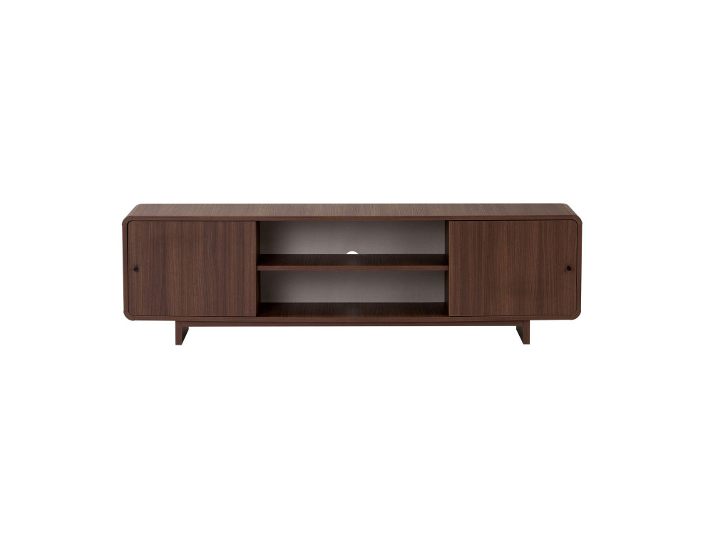 Drewniana szafka pod telewizor „Mirel” – 180 x 34 x 52 cm – brązowa