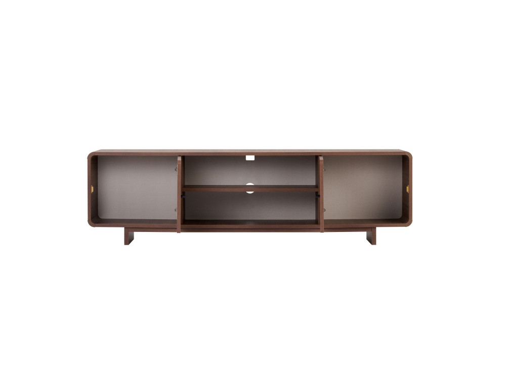 Drewniana szafka pod telewizor „Mirel” – 180 x 34 x 52 cm – brązowa