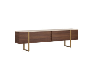 Drewniana szafka pod telewizor „Onera” – 180 x 30 x 50 cm – trawertyn
