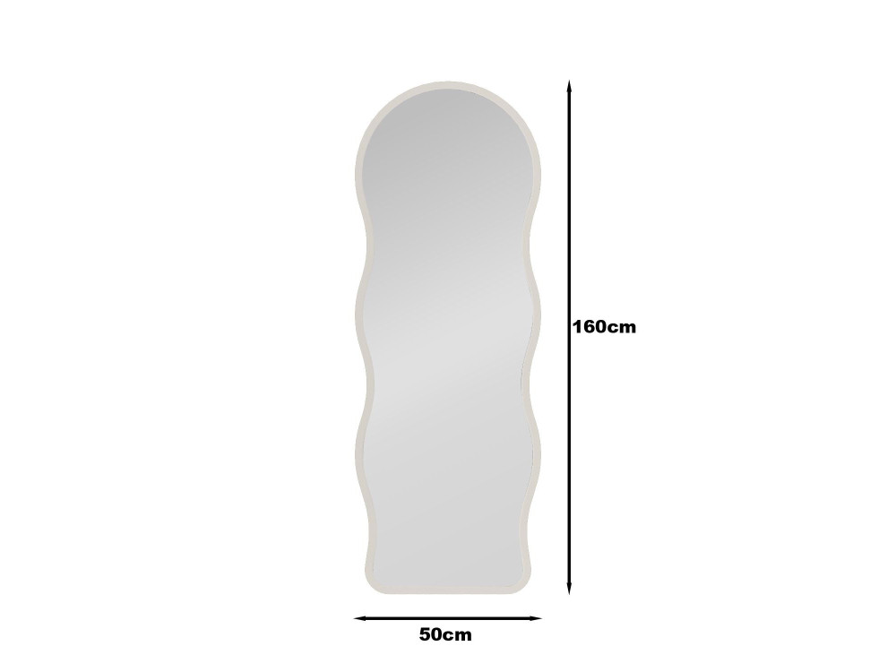 Drewniane lustro stojące „Asial” – 50 x 2 x 160 cm – białe