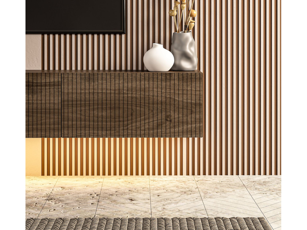 Drewniana szafka pod telewizor „Ada” – 180 x 31 x 29 cm – orzech