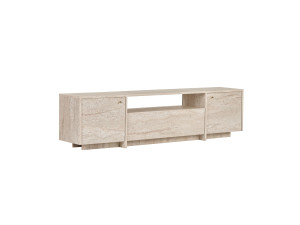 Drewniana szafka pod telewizor „Alvar” – 180 x 35 x 46 cm – beżowa