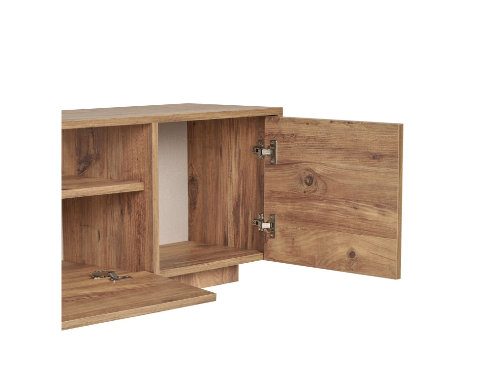 Drewniana szafka pod telewizor „Alvar” – 180 x 35 x 46 cm – sosna atlantycka