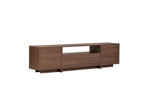 Drewniana szafka pod telewizor „Alvar” – 180 x 35 x 46 cm – brązowa