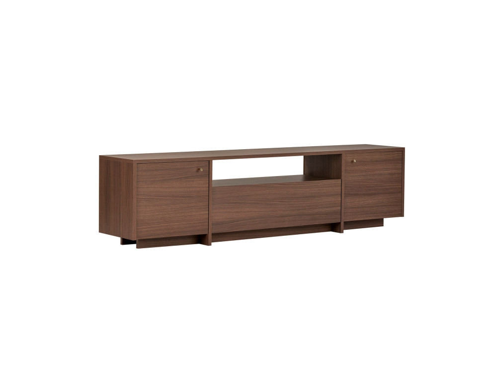 Drewniana szafka pod telewizor „Alvar” – 180 x 35 x 46 cm – brązowa