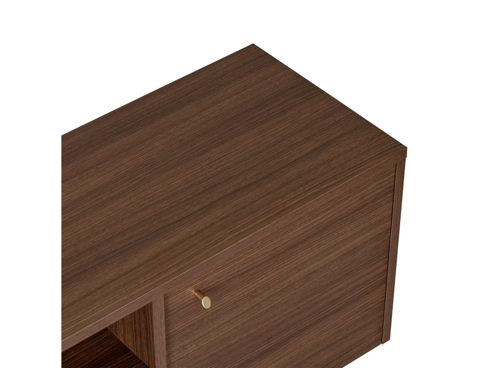 Drewniana szafka pod telewizor „Alvar” – 180 x 35 x 46 cm – brązowa