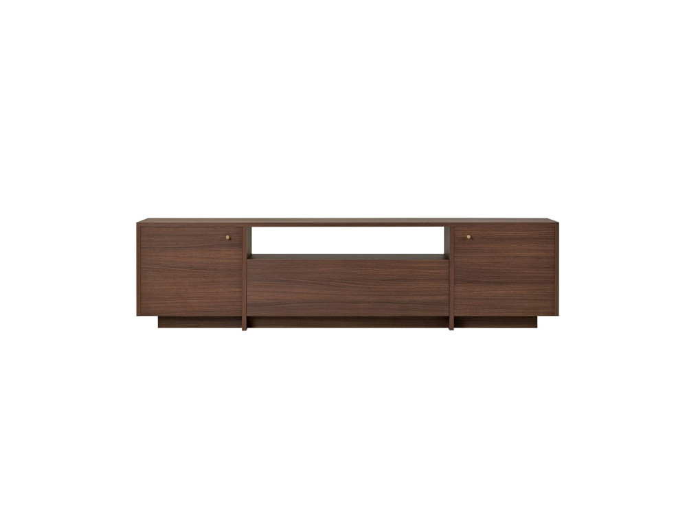 Drewniana szafka pod telewizor „Alvar” – 180 x 35 x 46 cm – brązowa