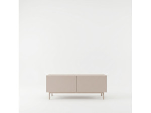 Drewniana szafka pod telewizor „Coast” – 120 x 47,3 x 36,8 cm – kolor piaskowy