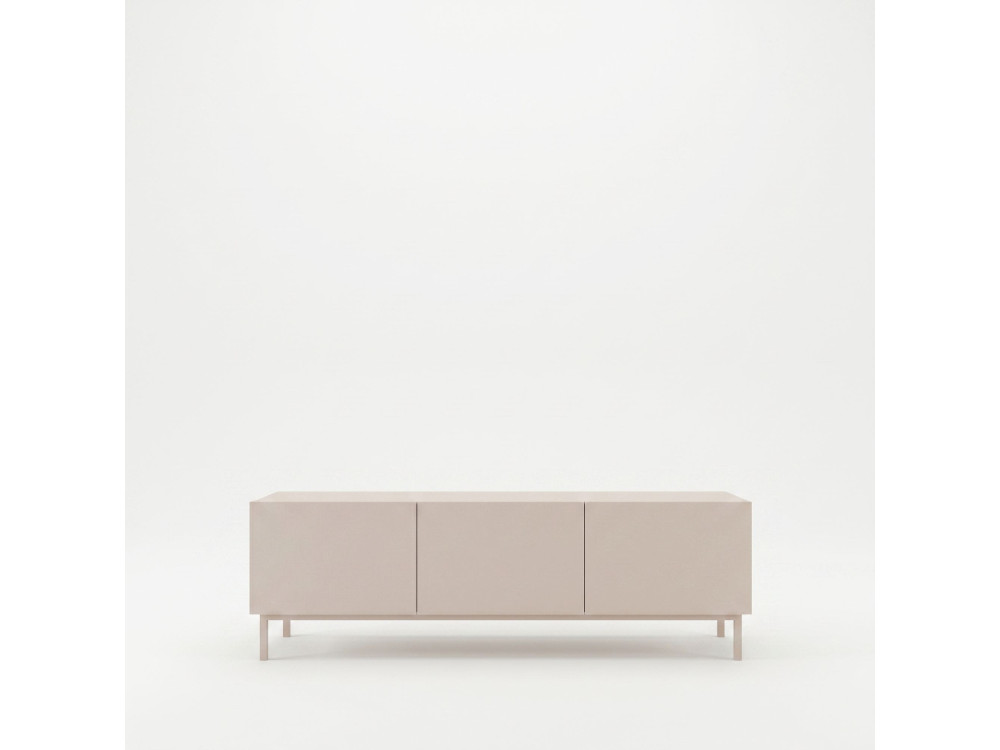 Drewniana szafka pod telewizor „Coast” – 150 x 37 x 48 cm – beżowa