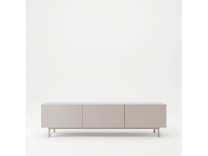 Drewniana szafka pod telewizor „Coast” – 180 x 37 x 47 cm – beżowa