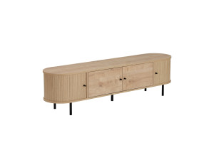 Drewniana szafka pod telewizor „Gentle” – 180 x 40 x 47 cm – beżowa