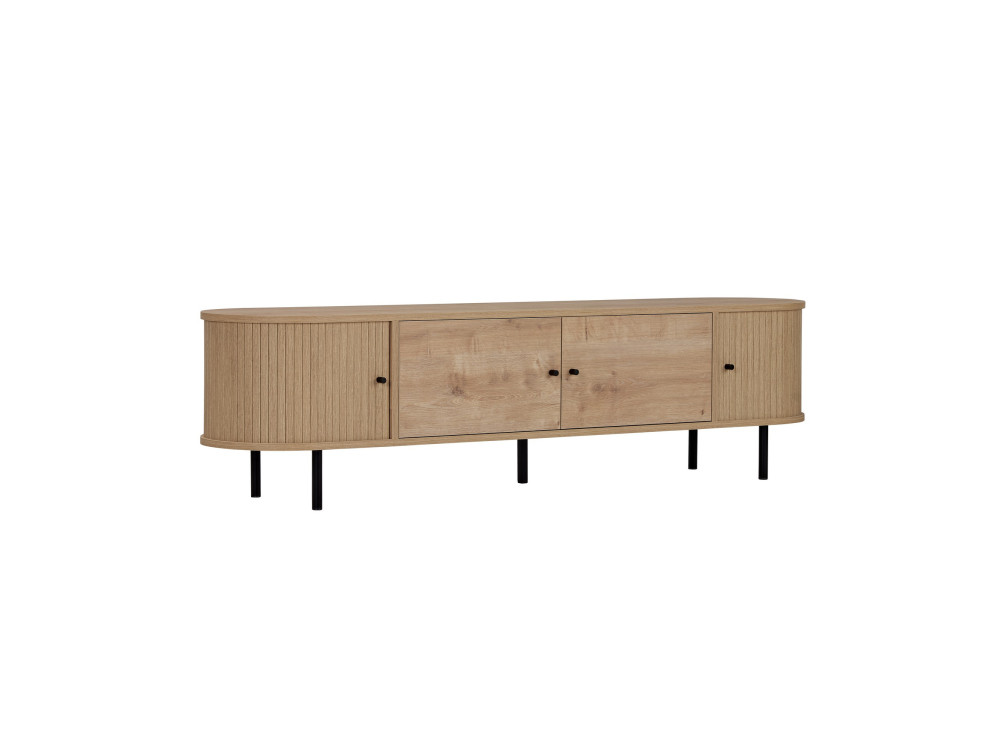 Drewniana szafka pod telewizor „Gentle” – 180 x 40 x 47 cm – beżowa