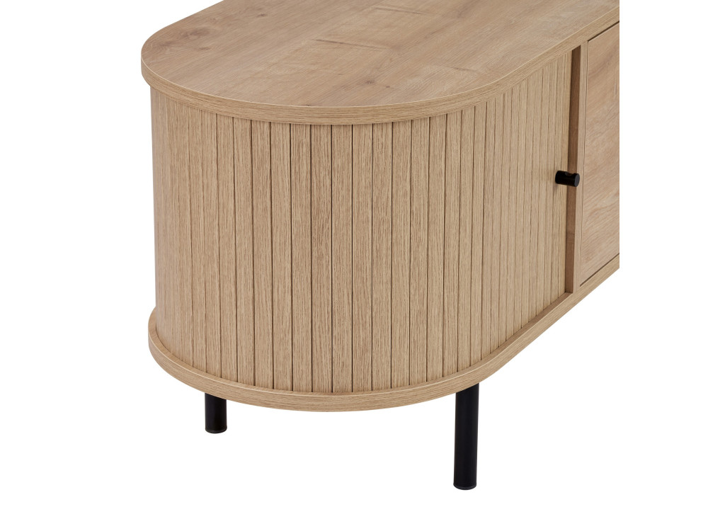 Drewniana szafka pod telewizor „Gentle” – 180 x 40 x 47 cm – beżowa