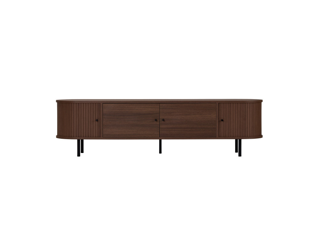 Drewniana szafka pod telewizor „Gentle” – 180 x 40 x 47 cm – brązowa