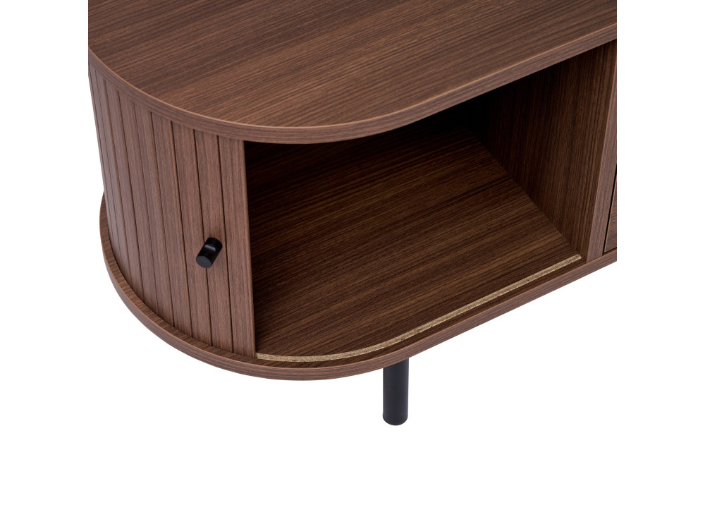 Drewniana szafka pod telewizor „Gentle” – 180 x 40 x 47 cm – brązowa