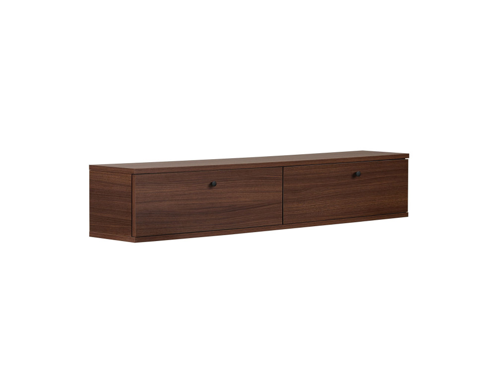 Drewniana szafka pod telewizor „Ligne 140” – 140 x 25 x 25 cm – orzech