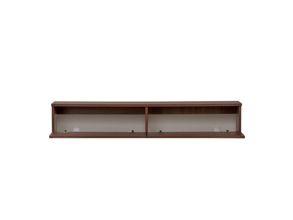 Drewniana szafka pod telewizor „Ligne 140” – 140 x 25 x 25 cm – orzech