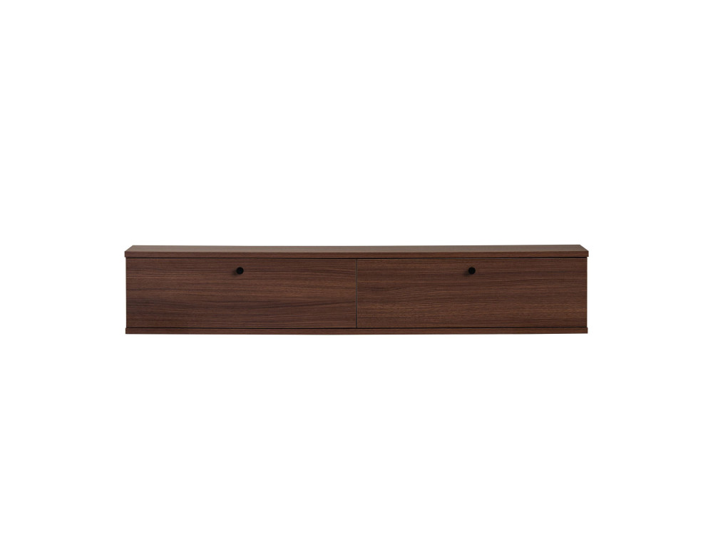 Drewniana szafka pod telewizor „Ligne 140” – 140 x 25 x 25 cm – orzech