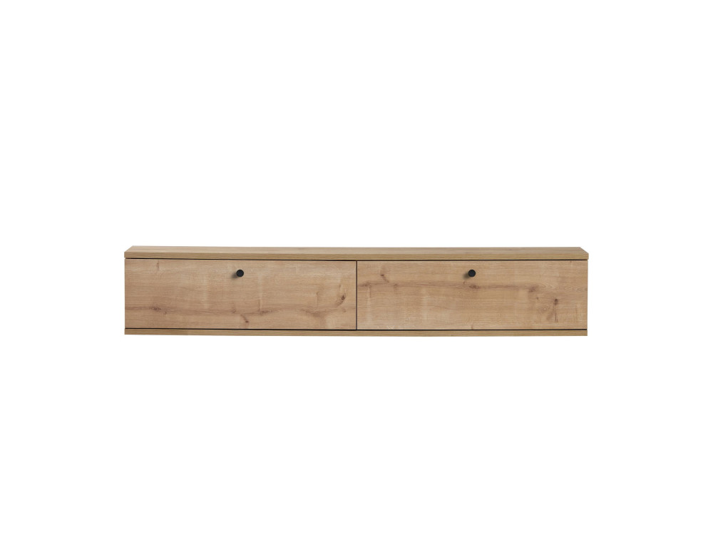 Drewniana szafka pod telewizor „Ligne 140” – 140 x 25 x 25 cm – beżowa
