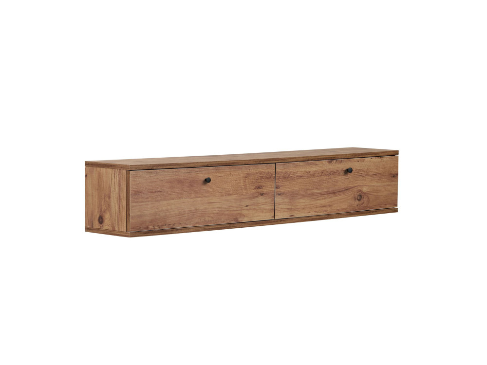 Drewniana szafka pod telewizor „Ligne 140” – 140 x 25 x 25 cm – brązowa