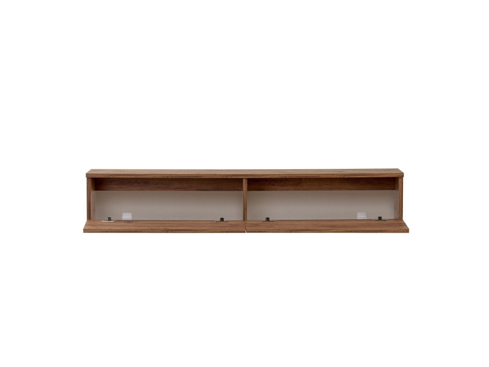 Drewniana szafka pod telewizor „Ligne 140” – 140 x 25 x 25 cm – brązowa