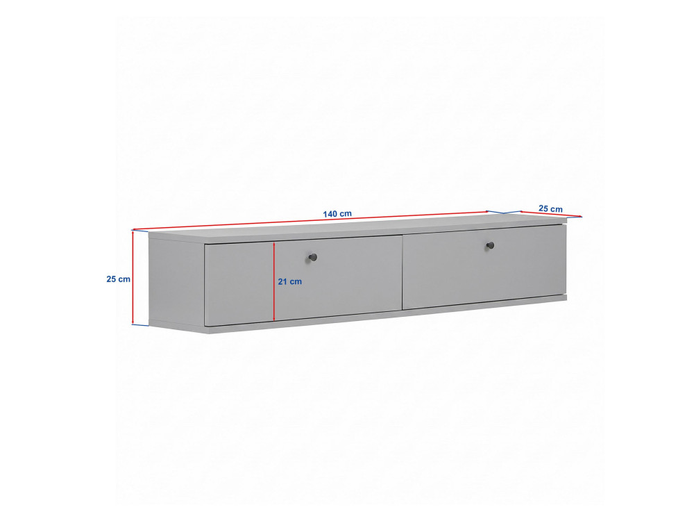 Drewniana szafka pod telewizor „Ligne 140” – 140 x 25 x 25 cm – trawertyn