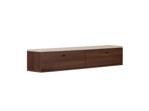 Drewniana szafka pod telewizor „Ligne 140” – 140 x 25 x 25 cm – brązowa