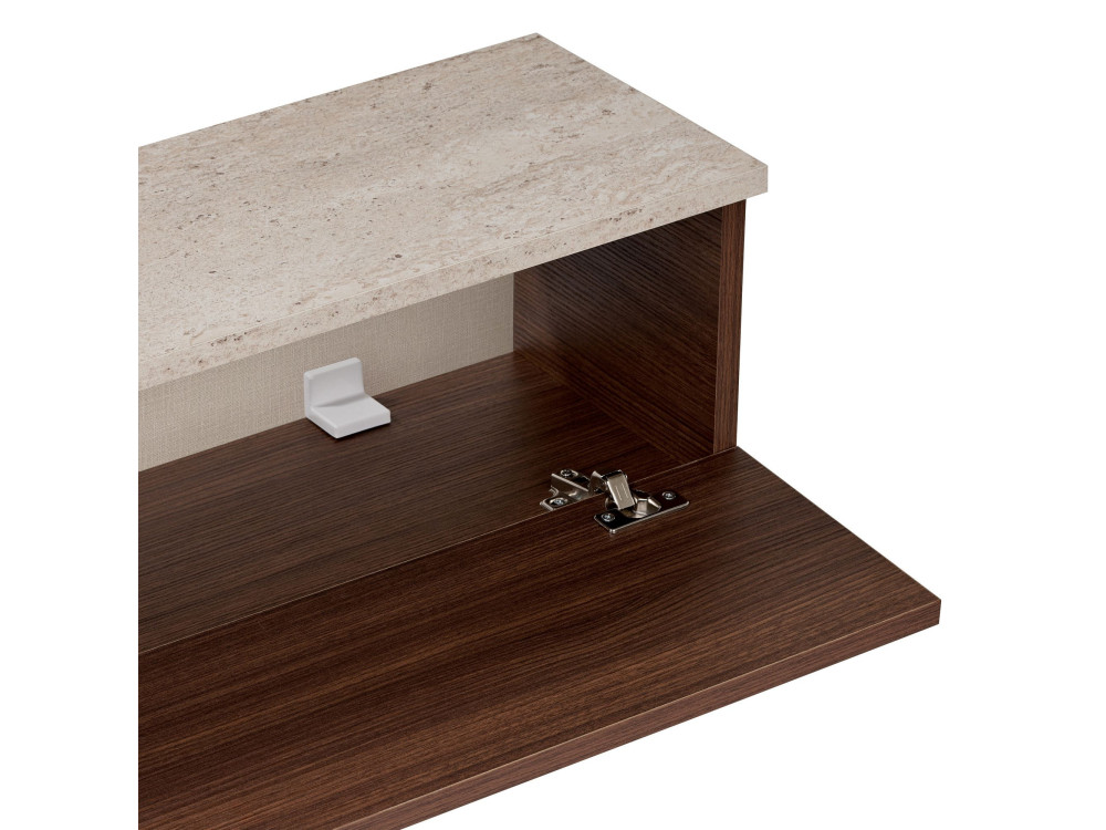 Drewniana szafka pod telewizor „Ligne 140” – 140 x 25 x 25 cm – brązowa