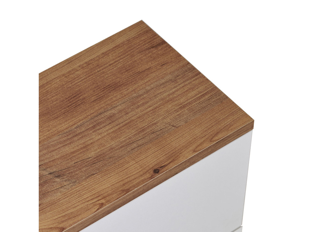 Drewniana szafka pod telewizor „Ligne 140” – 140 x 25 x 25 cm – biała