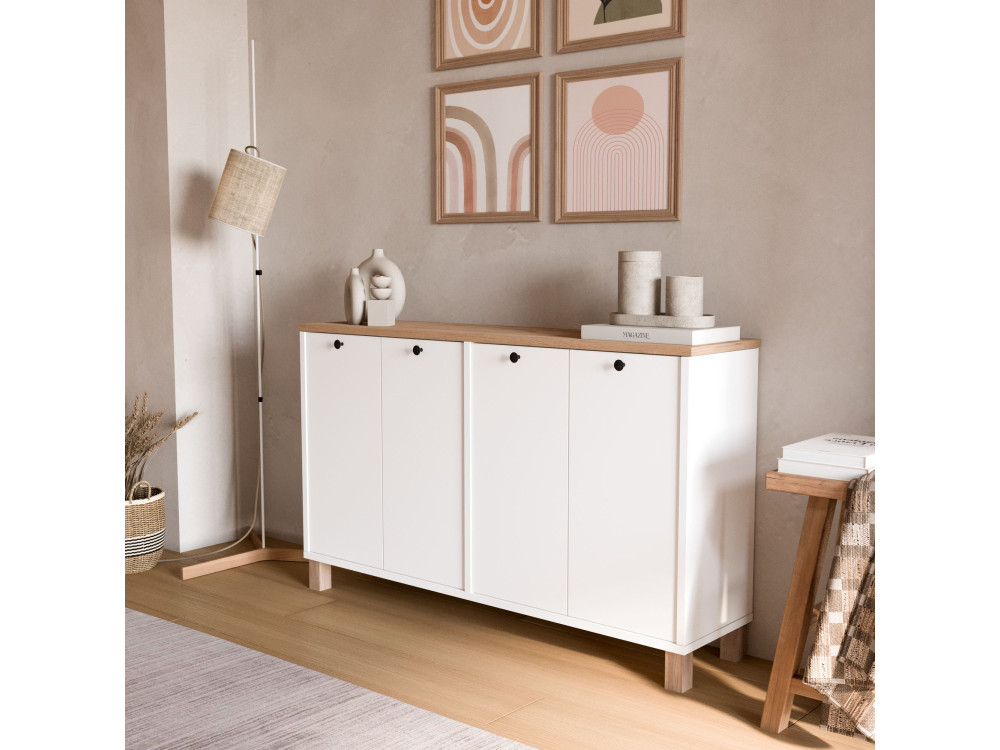 Drewniana konsola „Nord” – 120 x 29 x 74 cm – biała
