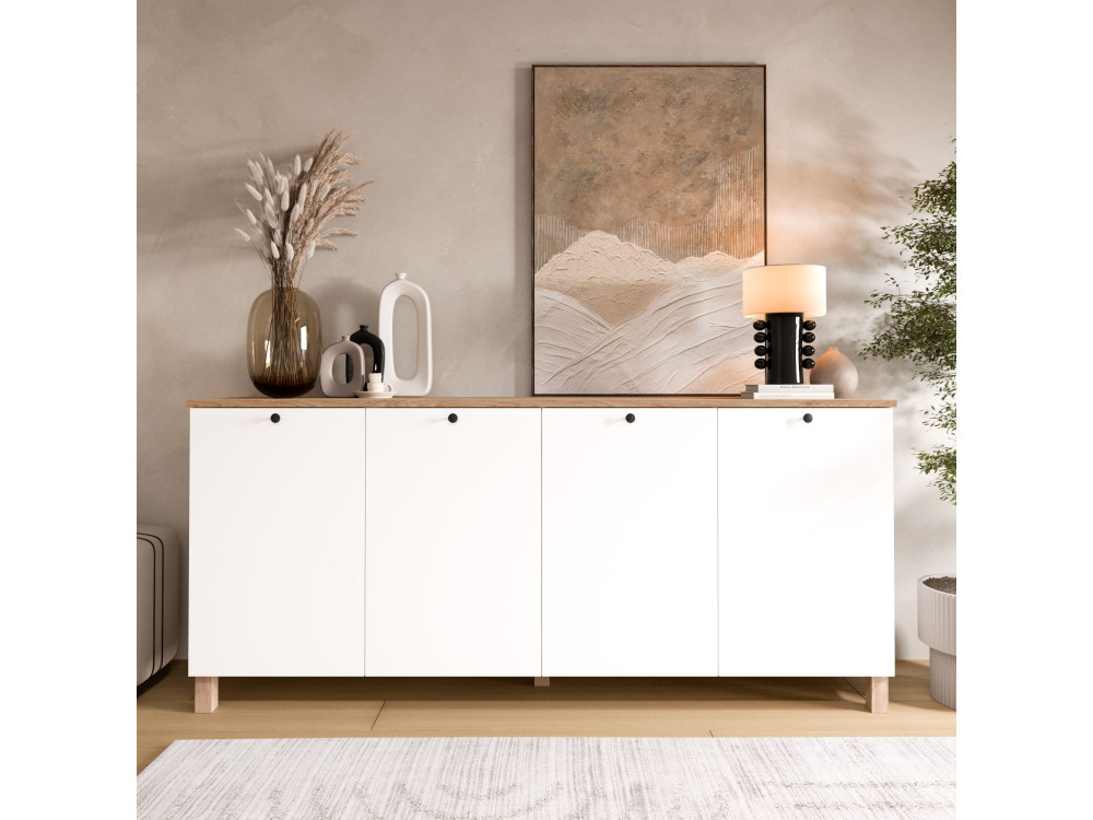 Drewniana konsola „Nord” – 180 x 42 x 80 cm – biała